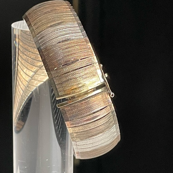 Vintage Sterling silver & gold Milor Italy bracelet cuff - Picture 4 of 16